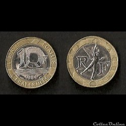 10 Francs Génie de la Bastille 1991