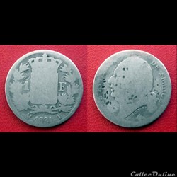 1 Franc Louis XVIII 1821A - poinçonnée