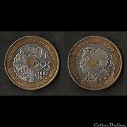 20 Francs Pierre de Coubertin 1994