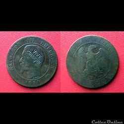 10 Cts Napoléon III Contremarquée "VIVE L'ANARCHIE"
