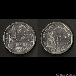 2 Francs Louis Pasteur 1995