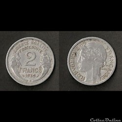 2 Francs Morlon Aluminium 1946 B