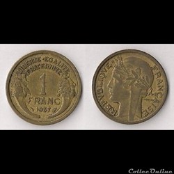 1 Franc Morlon Bronze/Alu 1937