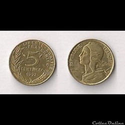 5 Cts Marianne 1992 4 plis