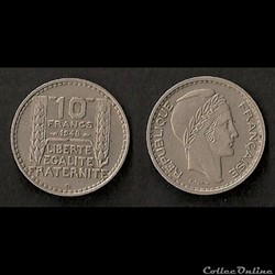 10 Francs Turin 1948 B variante