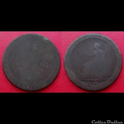 2 Pence de George III Contremarqué "OSBORN"
