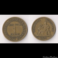 1 Franc Chambres de Commerce 1924 (4 fermé)