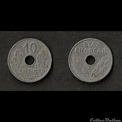 10 Cts Etat Français Petit Module 1944