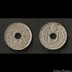 5 Centimes Lindauer Maillechort ·1939·