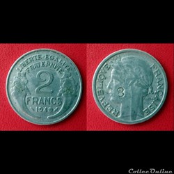2 Francs Morlon alu contremarquée d'un 8