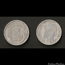 2 Francs Morlon Aluminium 1945 B