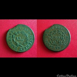 Token 1835 New York USA "BUCKLIN'S BOOK KEEPING"