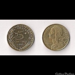5 Cts Marianne 1996 4 plis