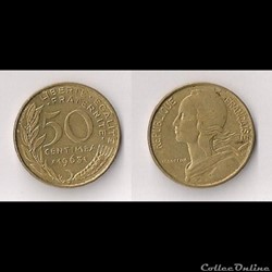 50 Cts Marianne 1963 (3 Plis)