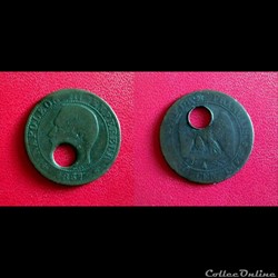 5 Cts Napoléon III 1857A Percée