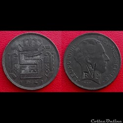 5 Francs Léopold III 1941 contremarquée "RAF"