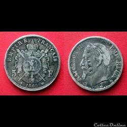 5 Francs Napoléon III contremarquée "SEDAN"