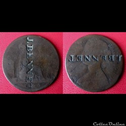 One Penny Victoria de 1863 contremarqué "J.BENNET"