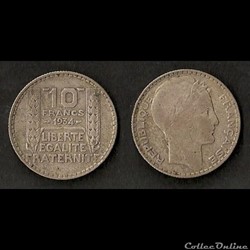 10 Francs Turin (Argent) 1934