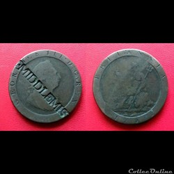 1 Penny Georges III contremarqué "MIDDLEMIS"