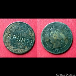 10 Cts Cérès Contremarquée "LAPORTE"