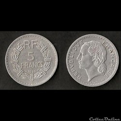 5 Francs Lavrillier 1946 B