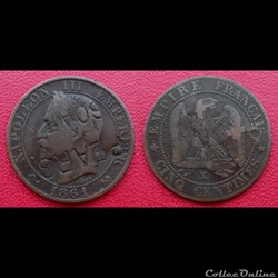 5 Cts Napoléon III Contremarquée "PEARS' SOAP"
