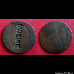 5 Cts Napoléon III Contremarquée "BUISINE"