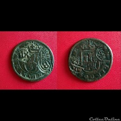 8 Maravédis de Philippe III 1600-1620 Contremarqué par Philippe IV en 1641 en 12 Maravédis