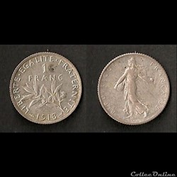 1 Franc Semeuse (Argent) 1918
