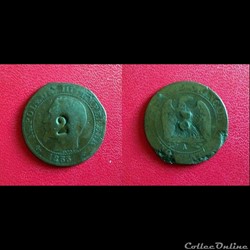 5 Cts Napoléon III 1855A Contremarquée 2