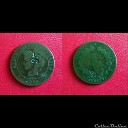 5 Cts Cérès 1880A Contremarquée 95