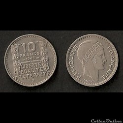10 Francs Turin 1949 B