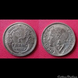 1 Franc Morlon poinçon croix de lorraine