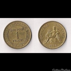 1 Franc Chambres de Commerce 1925