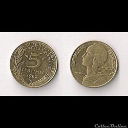 5 Cts Marianne 1993 3 plis