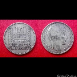 10 Francs Turin (Argent) 1930