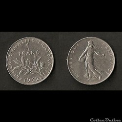 1 Franc Semeuse 1962