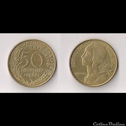 50 Cts Marianne 1962 (3 Plis)