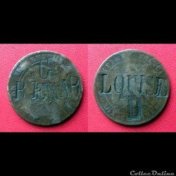 10 Cts Napoléon III Contremarquée "G BRENAR - LOUISE D"