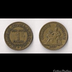 1 Franc Chambres de Commerce 1927