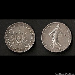 1 Franc Semeuse (Argent) 1919