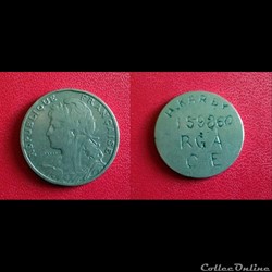 25 Cts PATEY Regravée en plaque militaire britannique