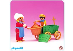 Paysanne Chariot Et Enfant Complet Sans Boite 5501 Playmobil n°16