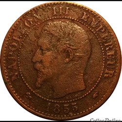 2 Centimes Napoléon III Tête Nue 1855 Ancre