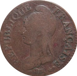 Cinq centimes Dupré, grand module 1797 Paris F.115/1