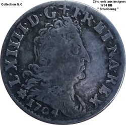 Cinq sols aux insignes 1704 BB