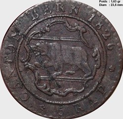 Cinq Rappen 1826 Berne