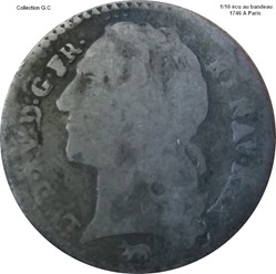 1/10 d'écu au bandeau 1746 A Paris