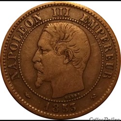 2 Centimes Napoléon III Tête Nue 1853 B